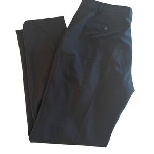 Calvin Klein Mens Black Flat Front Straight Leg Dress Pants Business 38x32